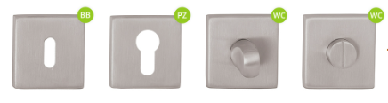Ajtószerelvények TWIN CUBOID HR C 1682FL (E) - lapos rozetta
