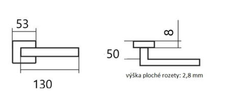 Ajtószerelvények TWIN CUBOID HR C 1682FL (E) - lapos rozetta