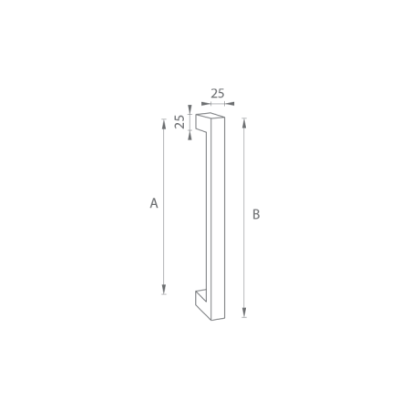 AJTÓKINCS MP kód K02K 25x25 mm ST - db (BN - Szálcsiszolt rozsdamentes acél)