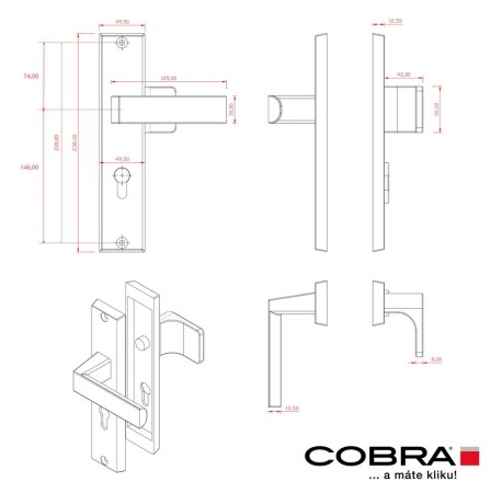 COBRA C201 védőszerelvények fedéllel (fekete)