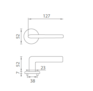 Ajtószerelvények MP Oleandro - R 7S (T - Titanium)