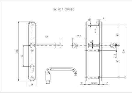 Biztonsági szerelvények ROSTEX BK 807 GRANDE (ROSDAMENTES ACÉL-MAT)