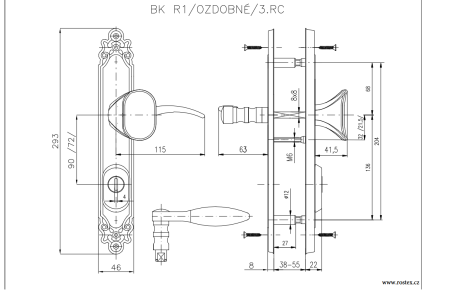 Biztonsági szerelvények ROSTEX BK R4 DEKORATÍV (TITANIUM GOLD)