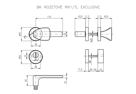 Biztonsági szerelvények ROSTEX RN1/S EXCLUSIVE (matt rozsdamentes acél)