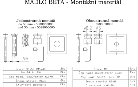 Kilincs ROSTEX BETA (matt rozsdamentes acél) - egyoldalas