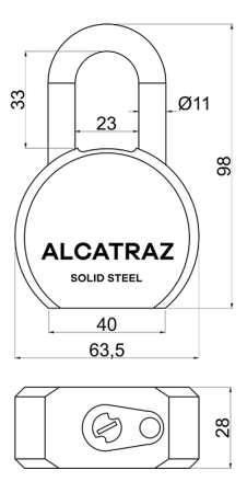 Acél zár RICHTER RV.ALCATRAZ.65