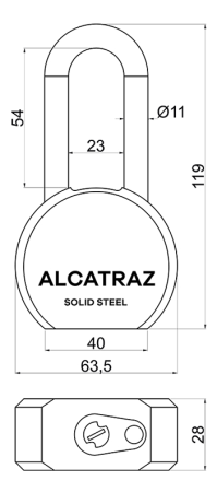 Acél zár RICHTER RV.ALCATRAZ.65.PL
