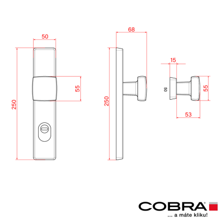 COBRA TOWER H biztonsági vasalat szögletes fogantyúval (F1 - ezüst eloxált)