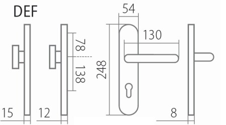 TWIN COLUMBUS H 2087KS biztonsági vasalat KLESO kilincssel (E)