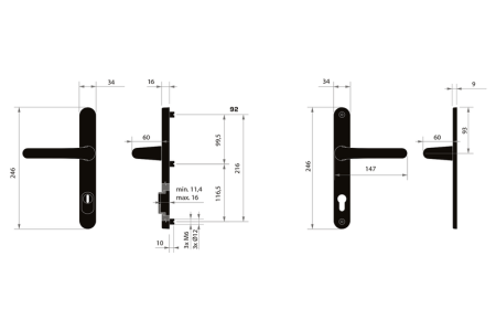 Biztonsági szerelvények MP MPK - SECURO A04 - USO COSLAN (F9 - Eloxált rozsdamentes acél)