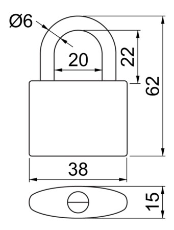 Klasszikus öntöttvas zár színes nyomtatással RICHTER RV.OVAL.38.JU4