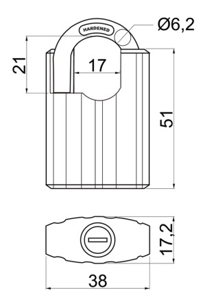 Acél lakat kengyeles borítással RICHTER RV.STONE.38