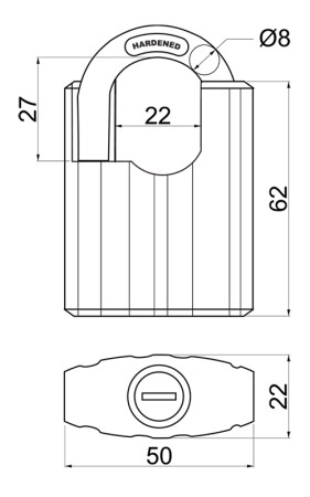 Acél lakat kengyeles borítással RICHTER RV.STONE.50