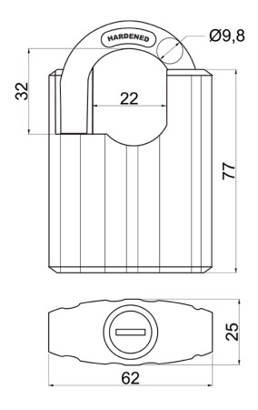 Acél lakat kengyeles borítással RICHTER RV.STONE.63