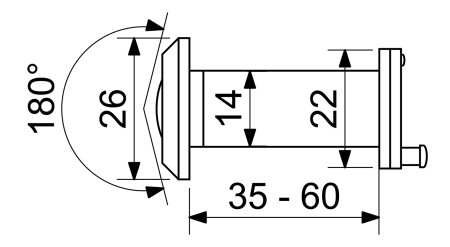 Tűzálló ajtó kémlelőnyílás RICHTER RVW.G.35-60.BZP (NI - Nikkel)