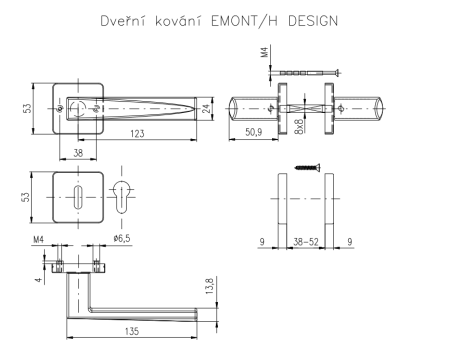 ROSTEX EMONT/H ajtóvasalatok csapokkal (TI - RÉZ MAT)