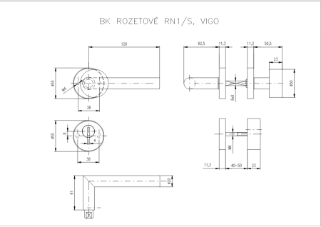 ROSTEX RN1/S VIGO biztonsági szerelvények (MATT ROZSDAMENTES ACÉL)