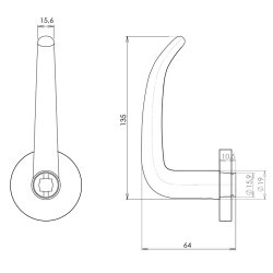 HOLAR MT 04 ajtóvasalat kerek rozettával (rozsdamentes acél)