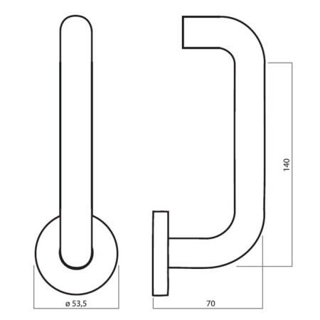 HOLAR MT 02 ajtóvasalat ovális rozettával (rozsdamentes acél)