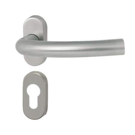 HOLAR MT 03 ajtóvasalat ovális rozettával (rozsdamentes acél)