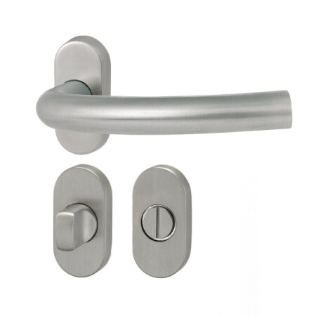 HOLAR MT 03 ajtóvasalat ovális rozettával (rozsdamentes acél)