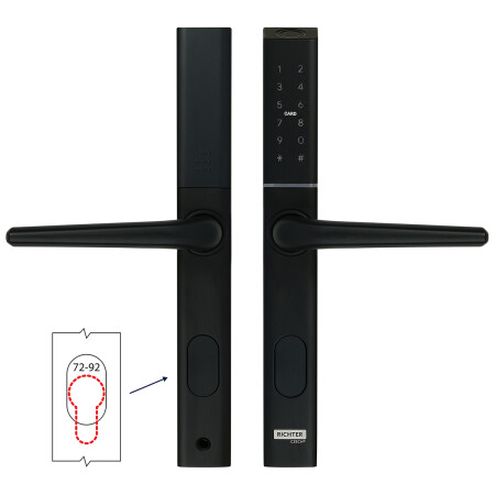 Richter digitális kilincs DH.S3B-C.CE (fekete)