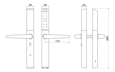 Richter digitális kilincs DH.S3B.STR (ezüst)