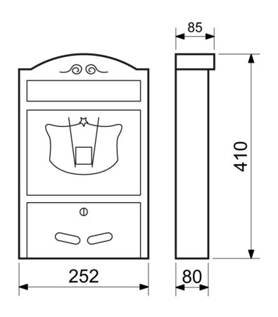 Postaláda RICHTER BK.301.SP (ezüst színű porszórt)