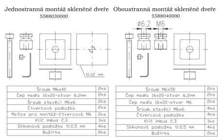 ROSTEX ALFA kilincs (fekete) - kétoldalas