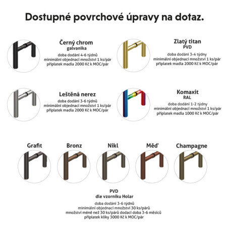 Rozsdamentes acél ajtókilincs "U" HOLAR (polírozott rozsdamentes acél) - pár