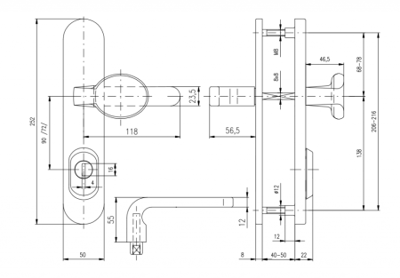 ROSTEX BK RX1-50 SOLID 3. osztályú biztonsági szerelvények (RÉZ MAT)