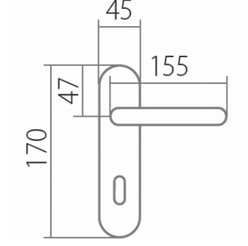 Ajtószerelvények TWIN FS - UFO H 1801 - rövid címke