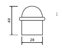 Ajtóütköző TWIN G 1001 (F9 - eloxált alumínium, rozsdamentes acél szín)